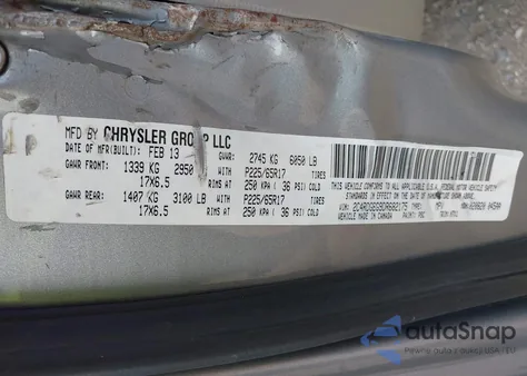 2013 Dodge Grand Caravan Se from USA, damaged, VIN 2C4RDGBG9DR682175